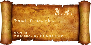 Mondl Alexandra névjegykártya